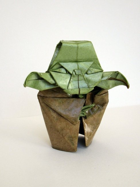 yoda origami papel