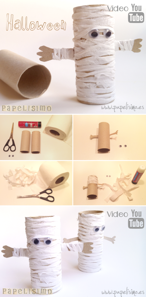 easy kids crafts like making paper mummy mummy halloween steps DIY paper
