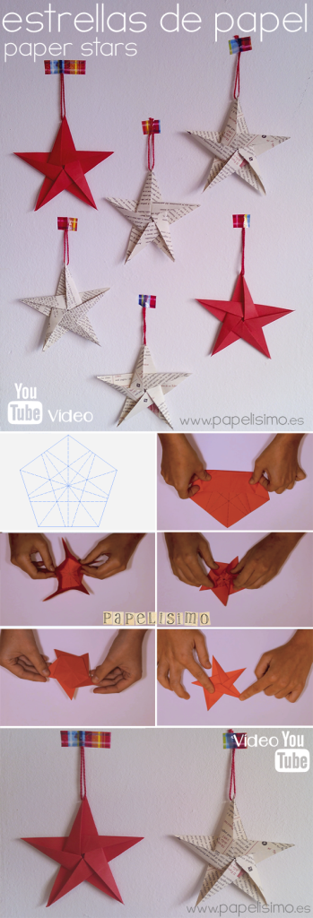 como hacer estrella de papel navidad paper star christmas