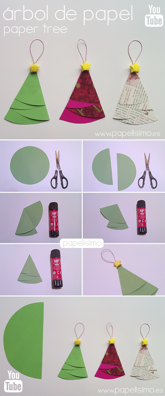brillo robo expandir Cómo hacer adorno navideño: árbol de papel Navidad | Papelisimo