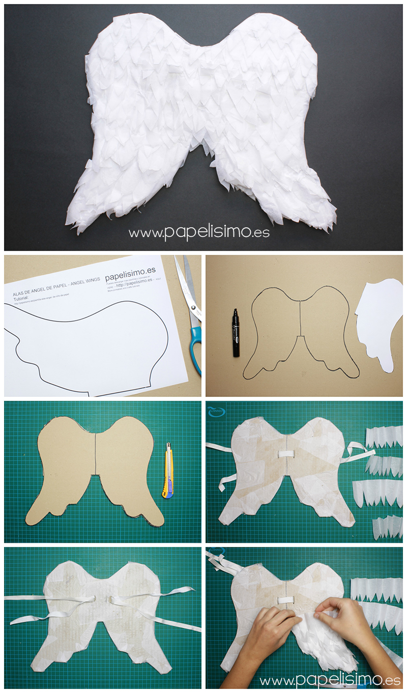 como hacer alas de angel de papel niño paper angel wings