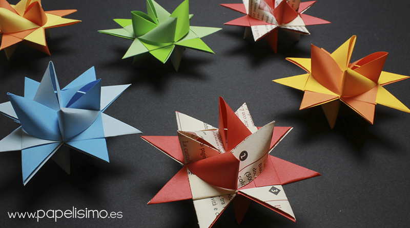 tutorial estrella de papel navidad origami froebel paper stars christmas