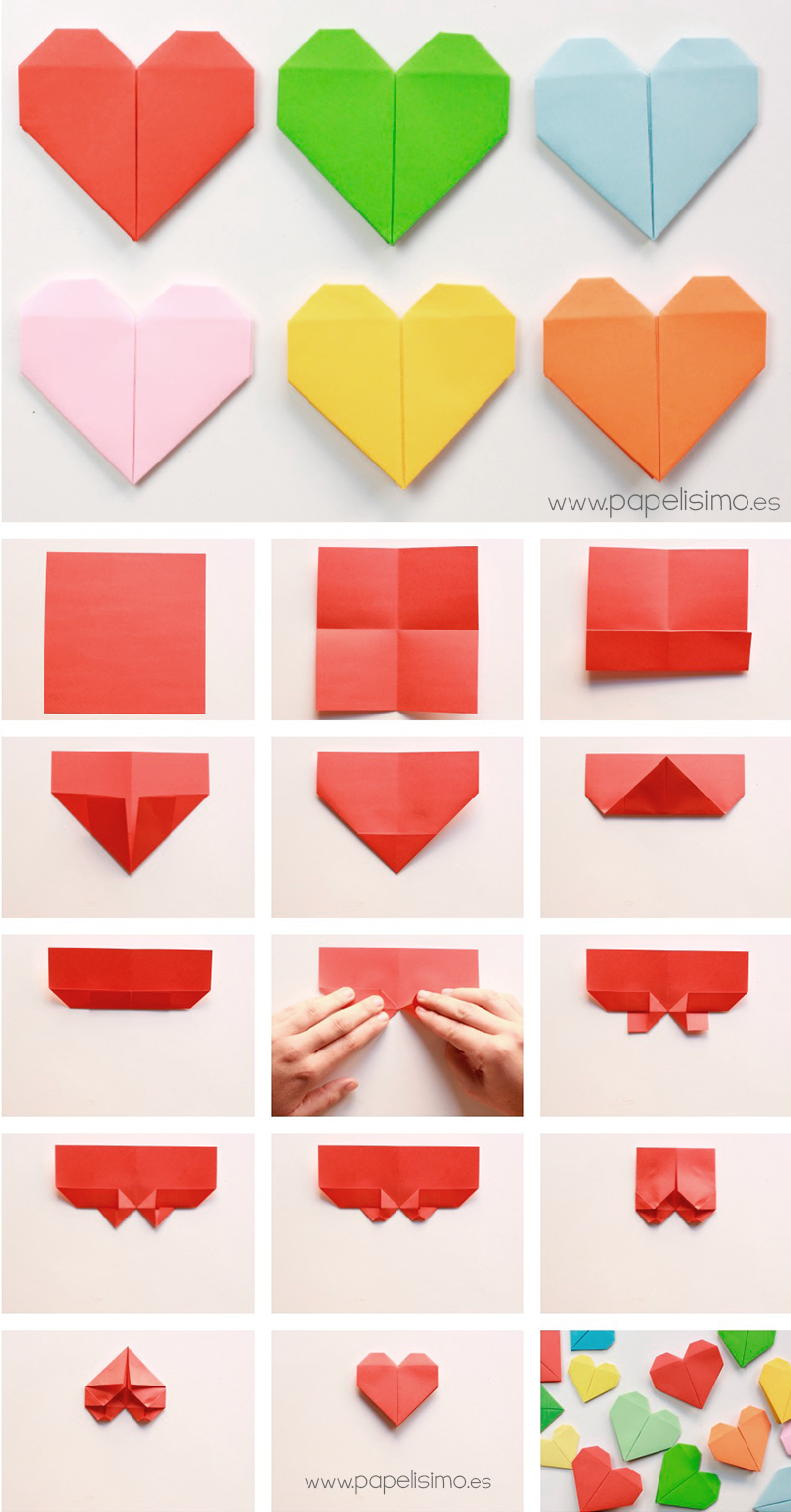 como hacer corazon de papel origami san valentin paso a paso diy