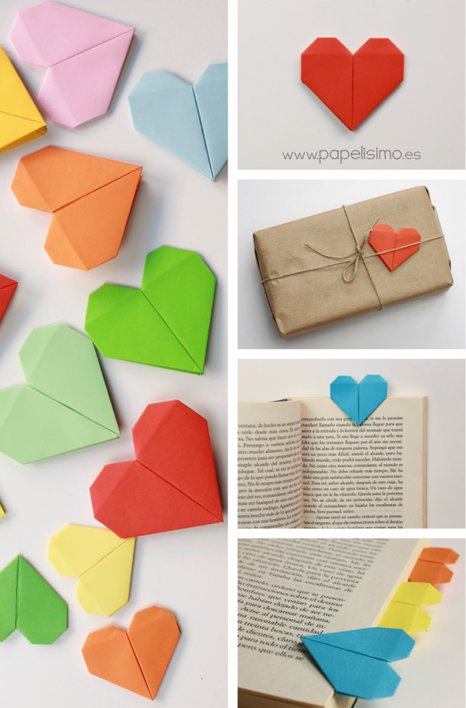 como hacer corazon de papel origami san valentin paso a paso marcapáginas