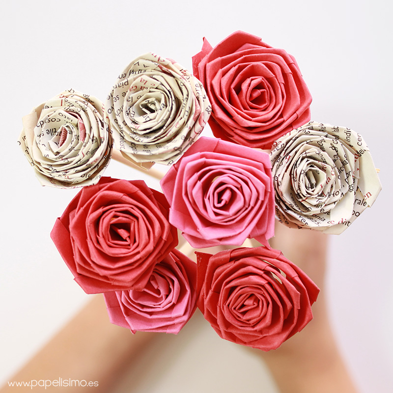 Cómo hacer rosas enrollando una tira de papel (quilling) | Papelisimo