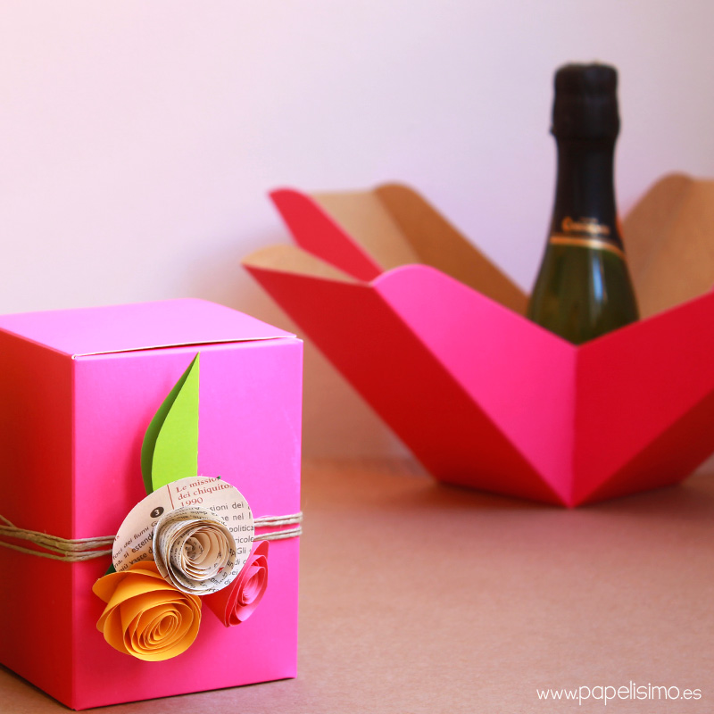 Caja de regalo boda botella Wedding bottle gift box 2