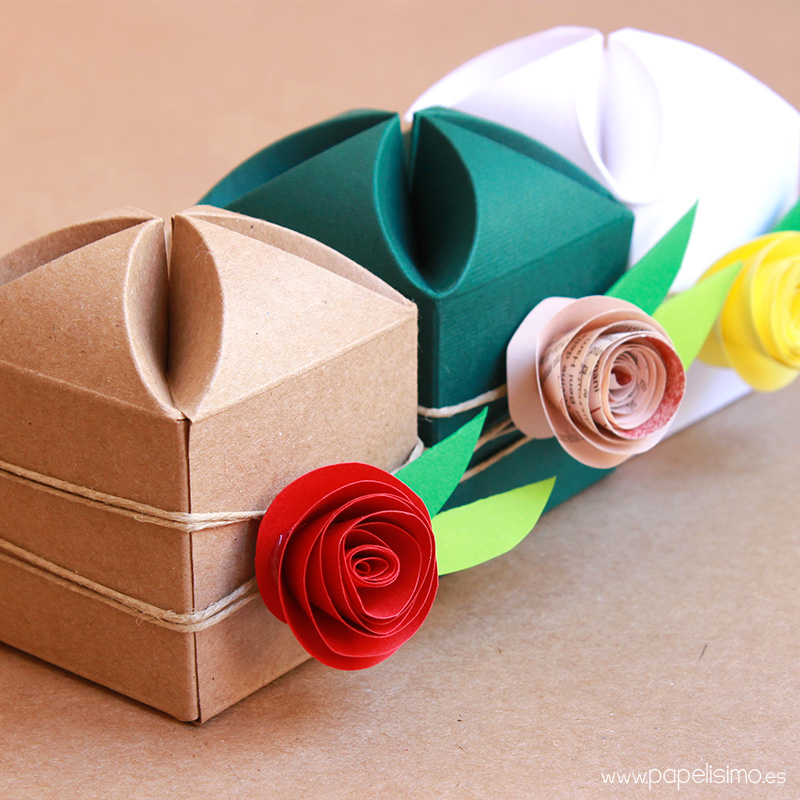 Caja de regalo boda hecha a mano flor Wedding handmade gift box 2