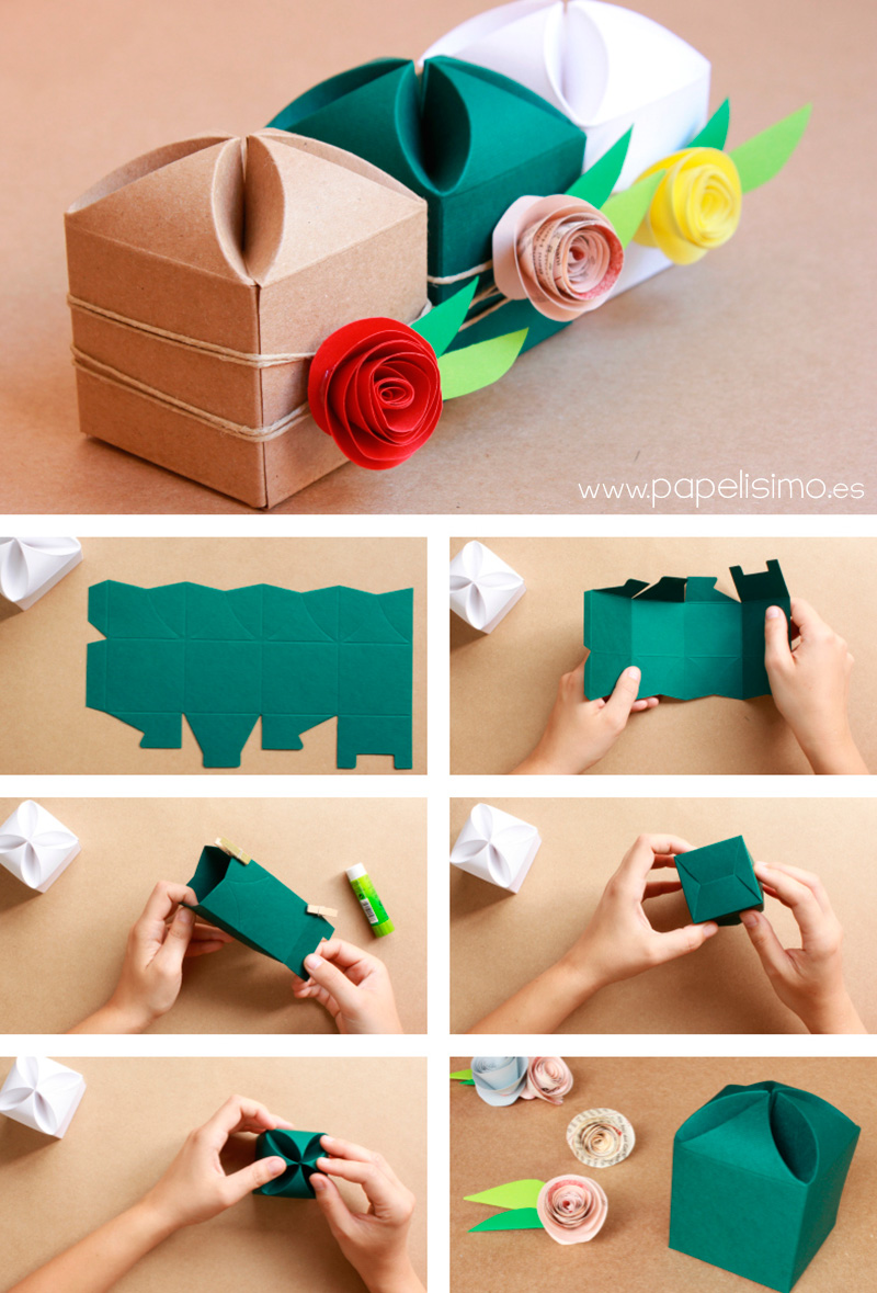 Caja de regalo boda hecha a mano flor Wedding handmade gift box