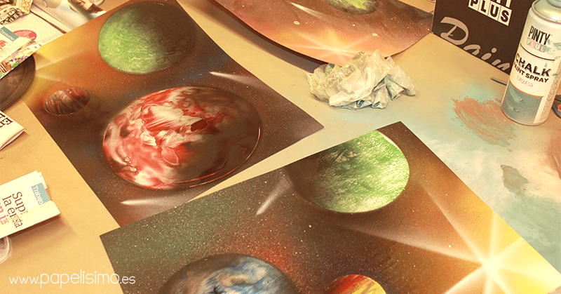 Paint art Pintar planetas con spray