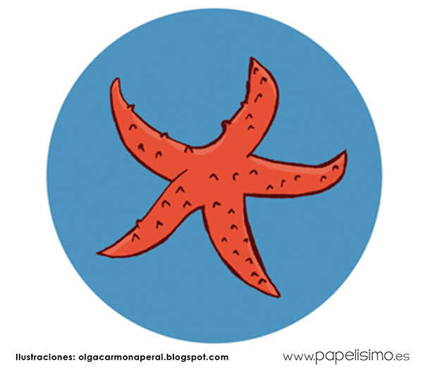 Lamina-estrella-de-mar-colorear-y-recortar