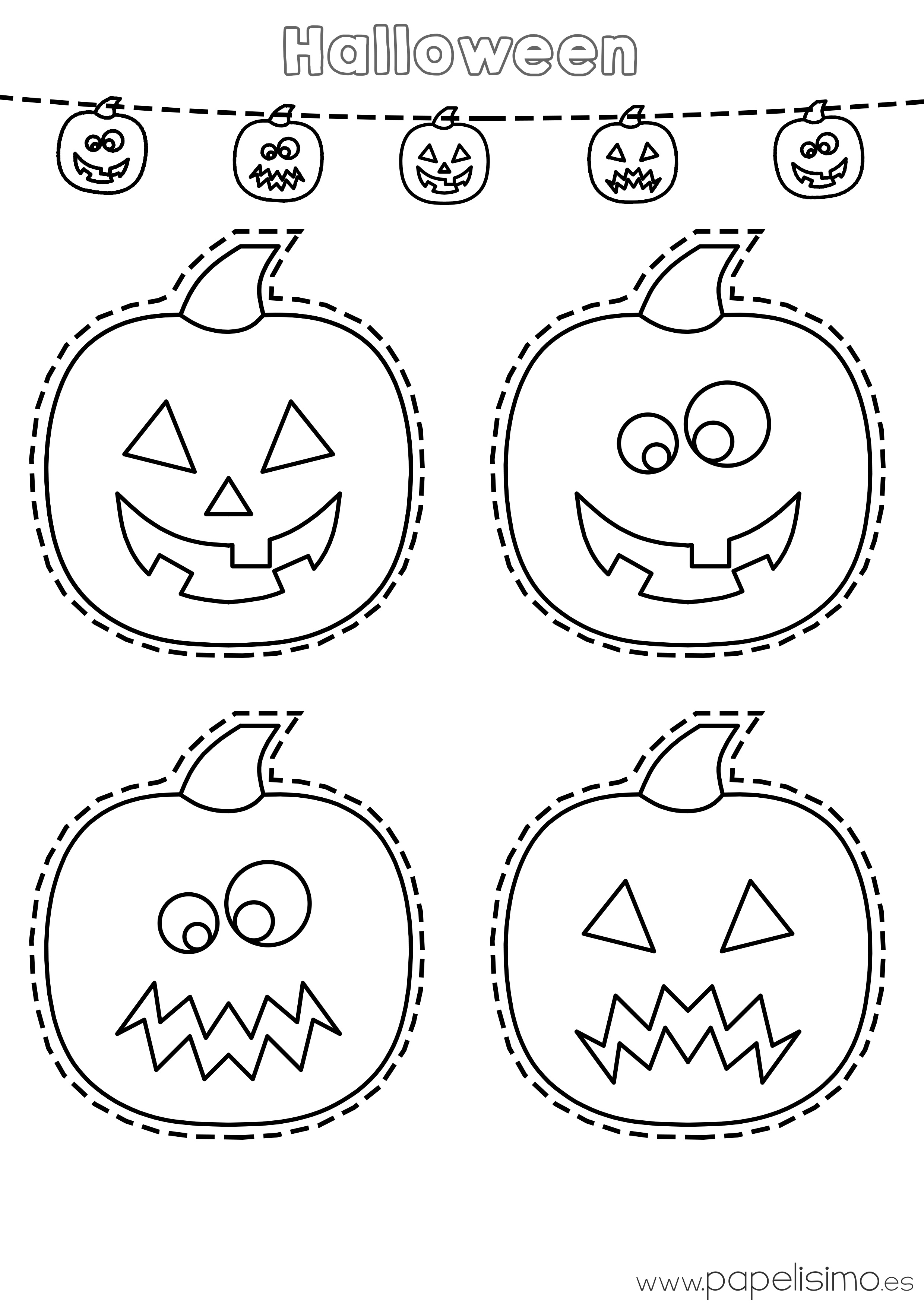 Dibujos De Calabazas De Halloween Para Recortar Papelisimo