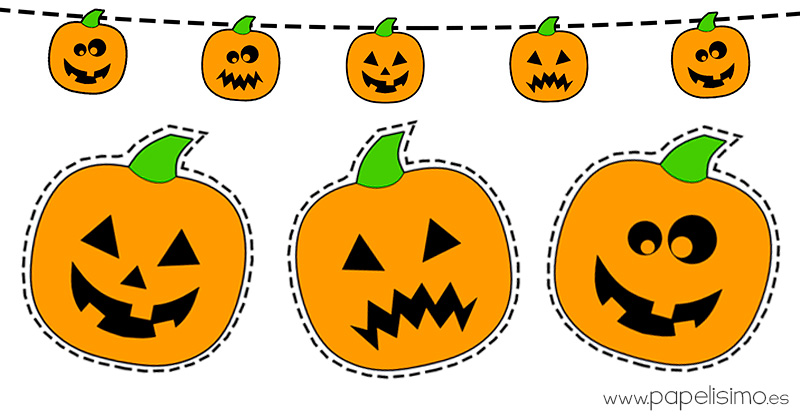  Dibujos de calabazas de Halloween para recortar