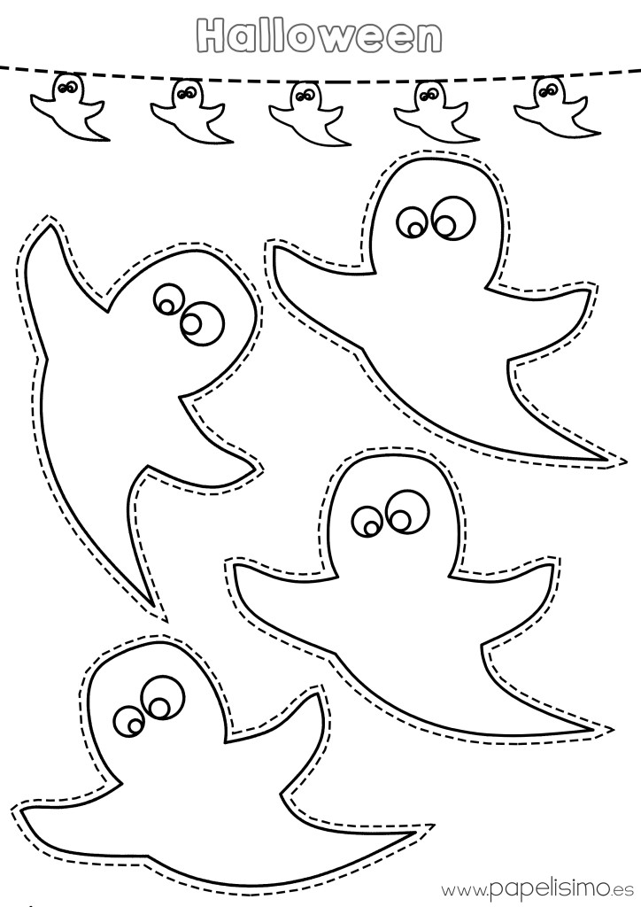  Dibujos de fantasmas Halloween para imprimir
