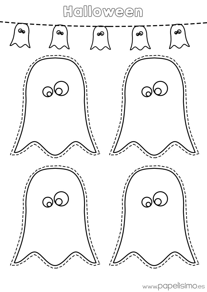  Dibujos de fantasmas Halloween para imprimir