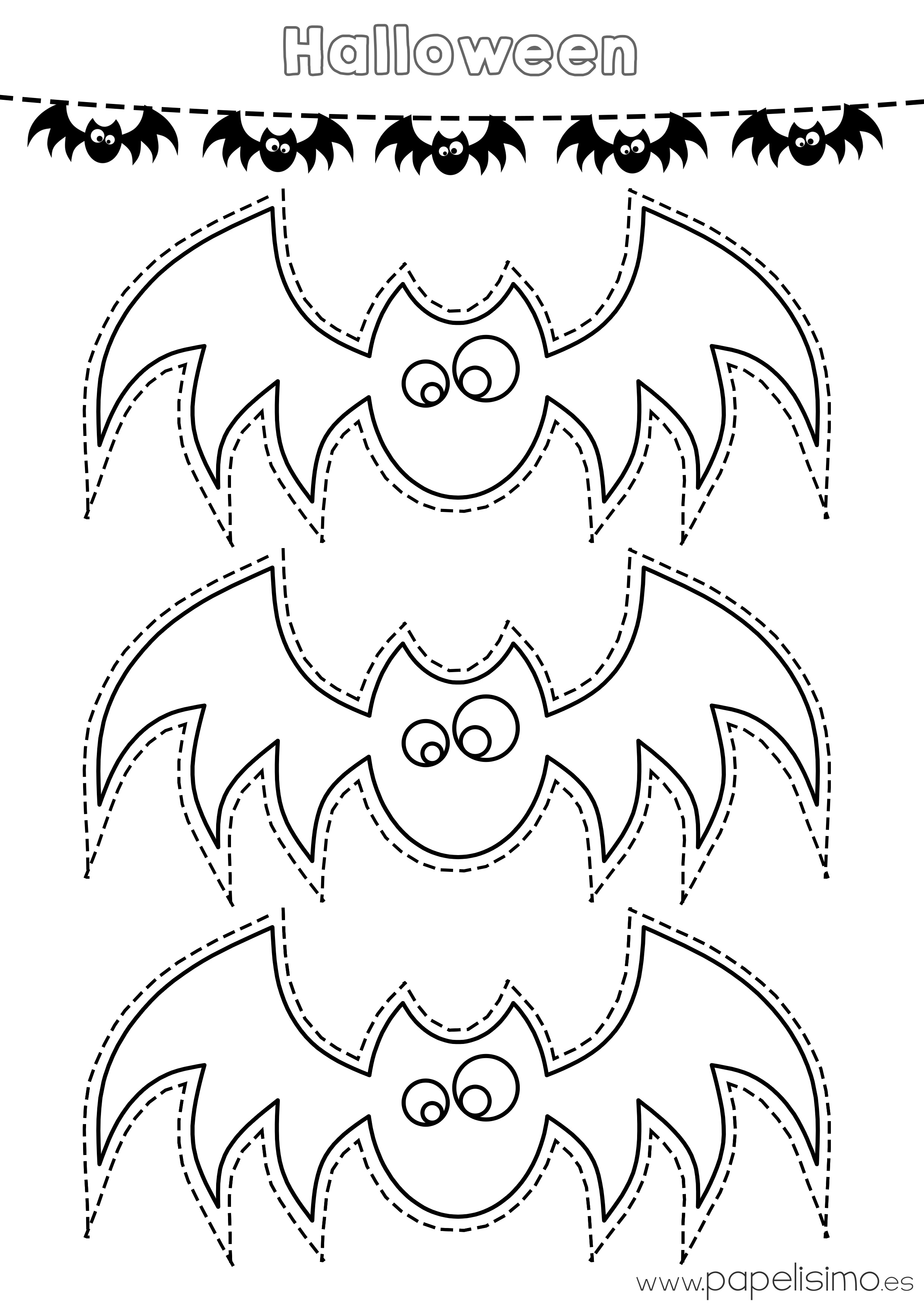 Queja adherirse cebra Siluetas de murciélagos para colorear y recortar | Papelisimo