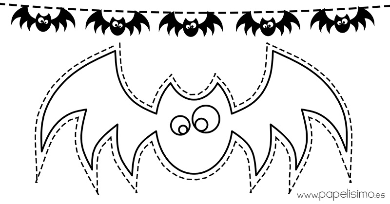 Siluetas de murciélagos para colorear y recortar | Papelisimo