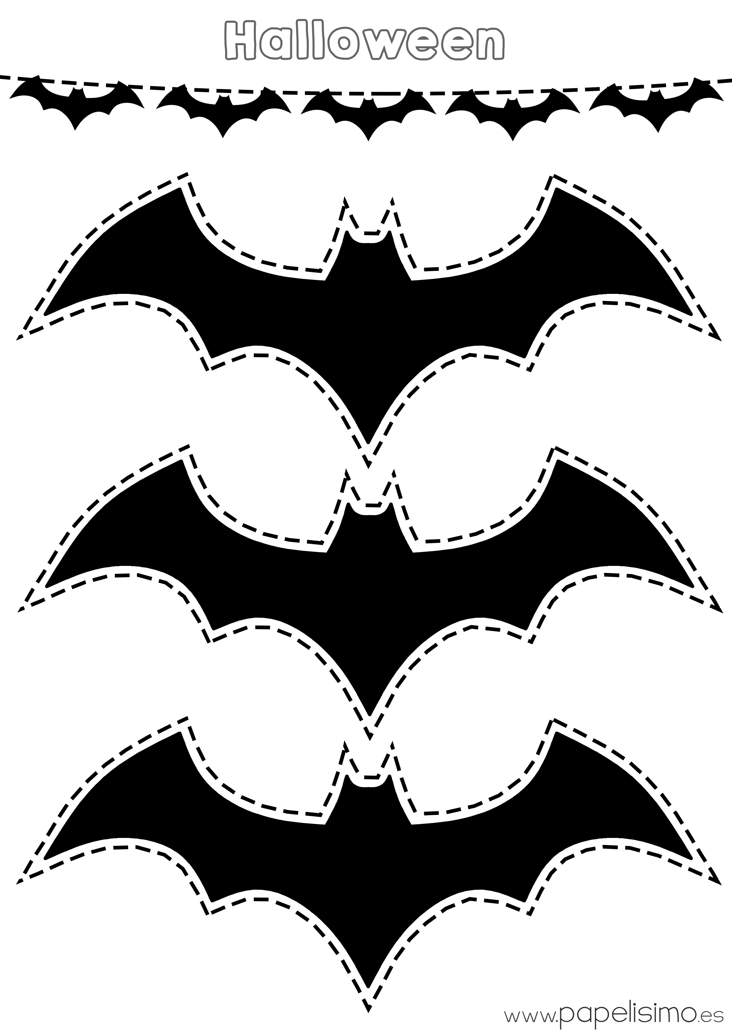 Siluetas de murciélagos para colorear y recortar | Papelisimo