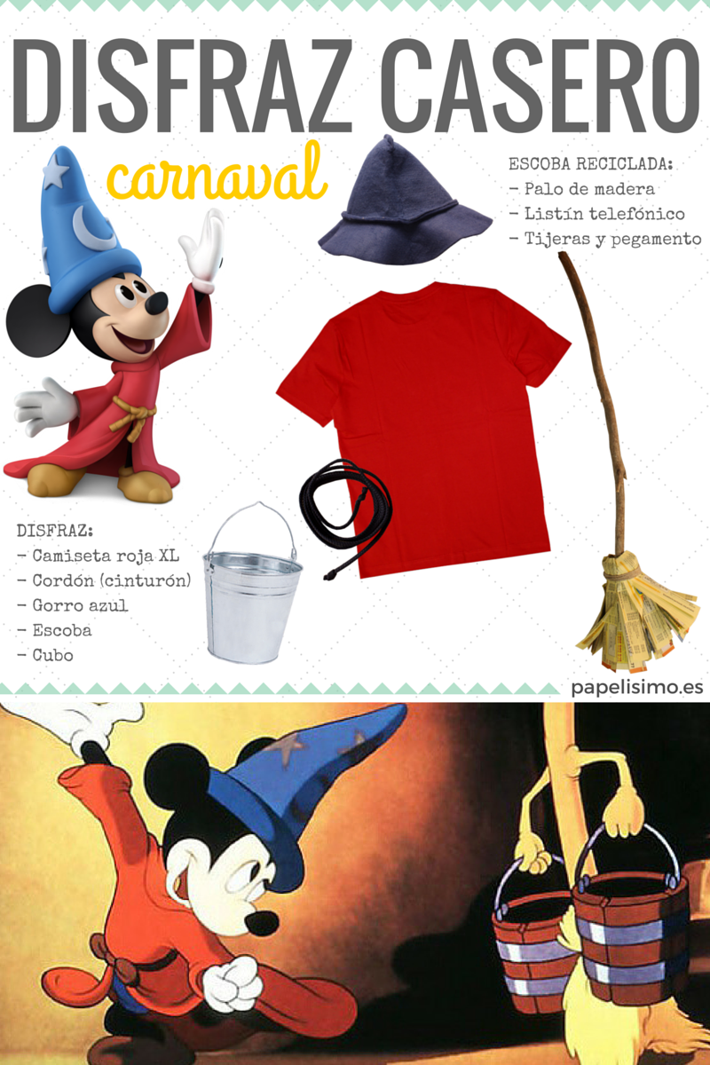 Disfraces caseros para niños. Mickey «El aprendiz de brujo»