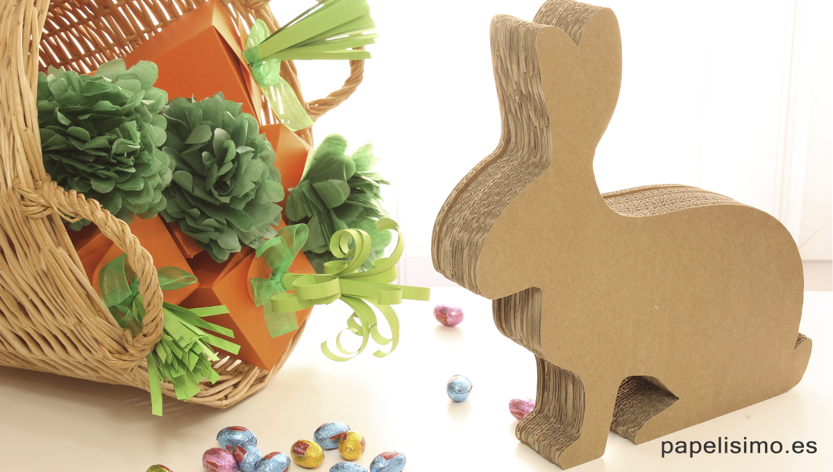 Conejo de carton Pascua Easter cardboard rabbit