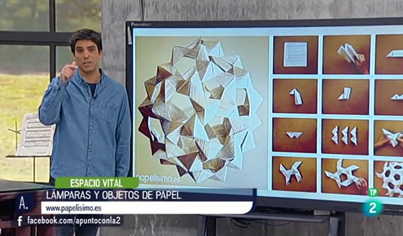 Lampara de papel origami
