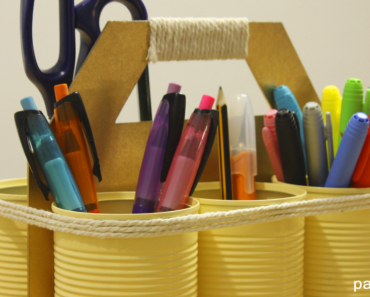 Organizador diy con latas y carton cans organizer
