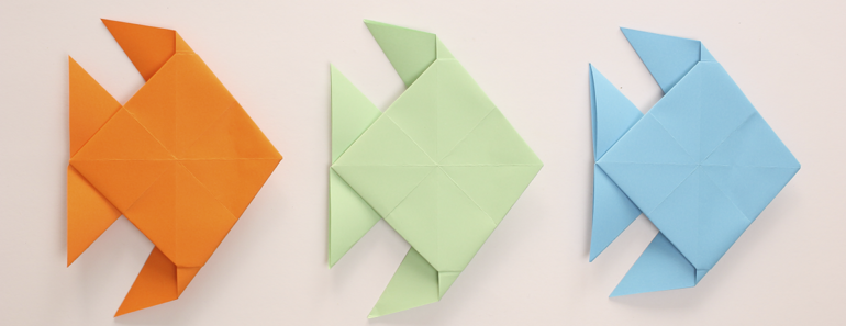 Pez de papel origami paper fish