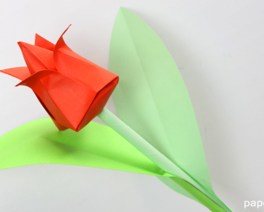 Tulipan de papel origami papiroflexia tulip paper flowers