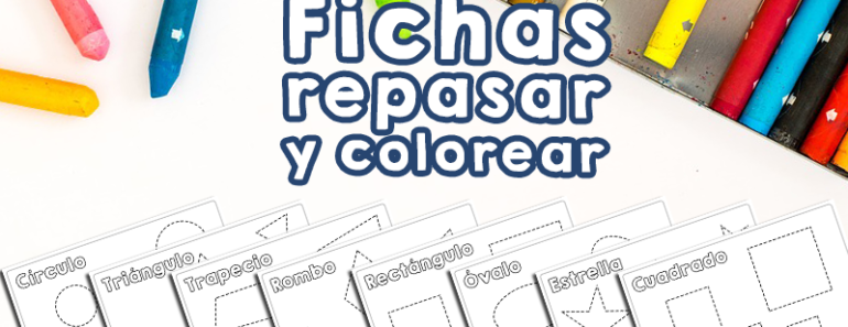 Fichas formas geométricas para repasar y colorear para niños