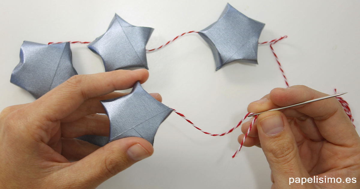 Como hacer guirnalda de estrellas con tira de papel paper star
