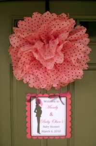 Pompon rosa decorar fiesta babyshower