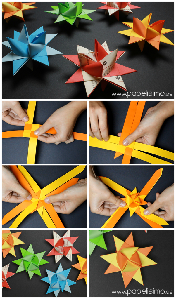 estrella de papel navidad origami froebel paper stars christmas