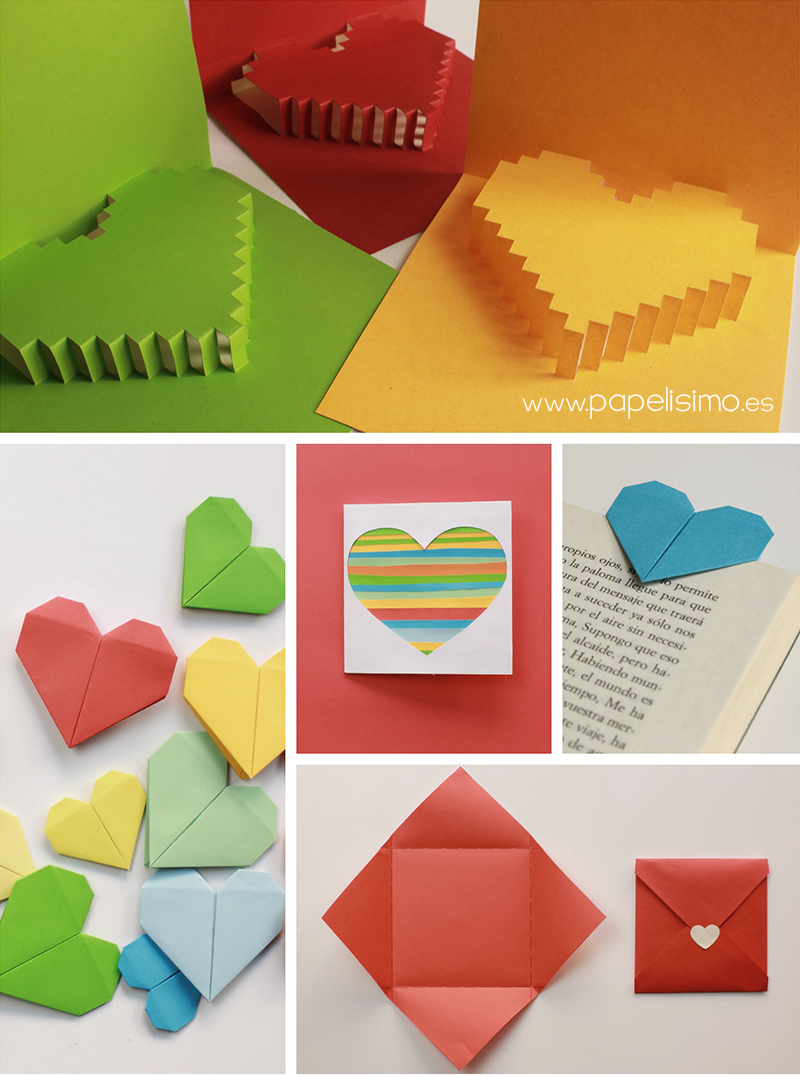 manualidades tarjetas de san valentín en papel valentine