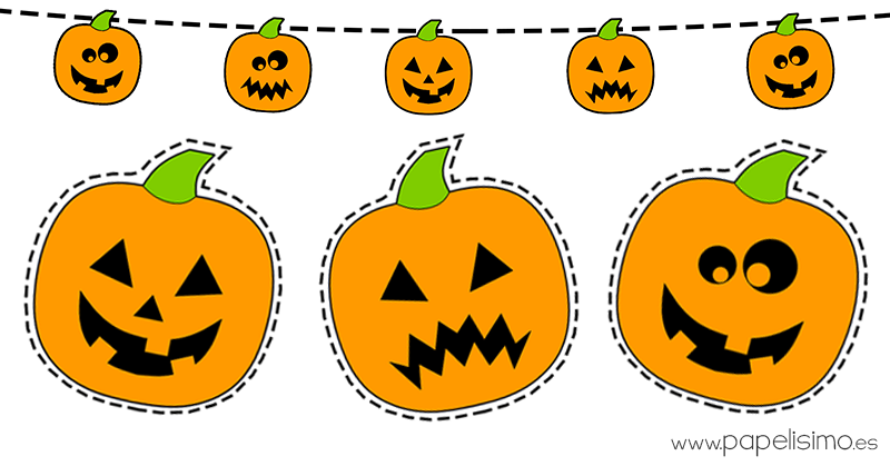 Dibujos de calabazas de Halloween para recortar - Papelisimo