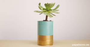 Macetas-con-latas-decoradas-spray-diy-can-pots