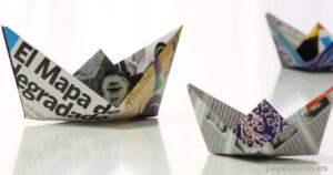 Barco de papel de periodico Revistas Origami Paper Boat