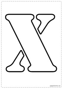 Letra-X-Abecedario-letras-grandes-imprimir-stencil