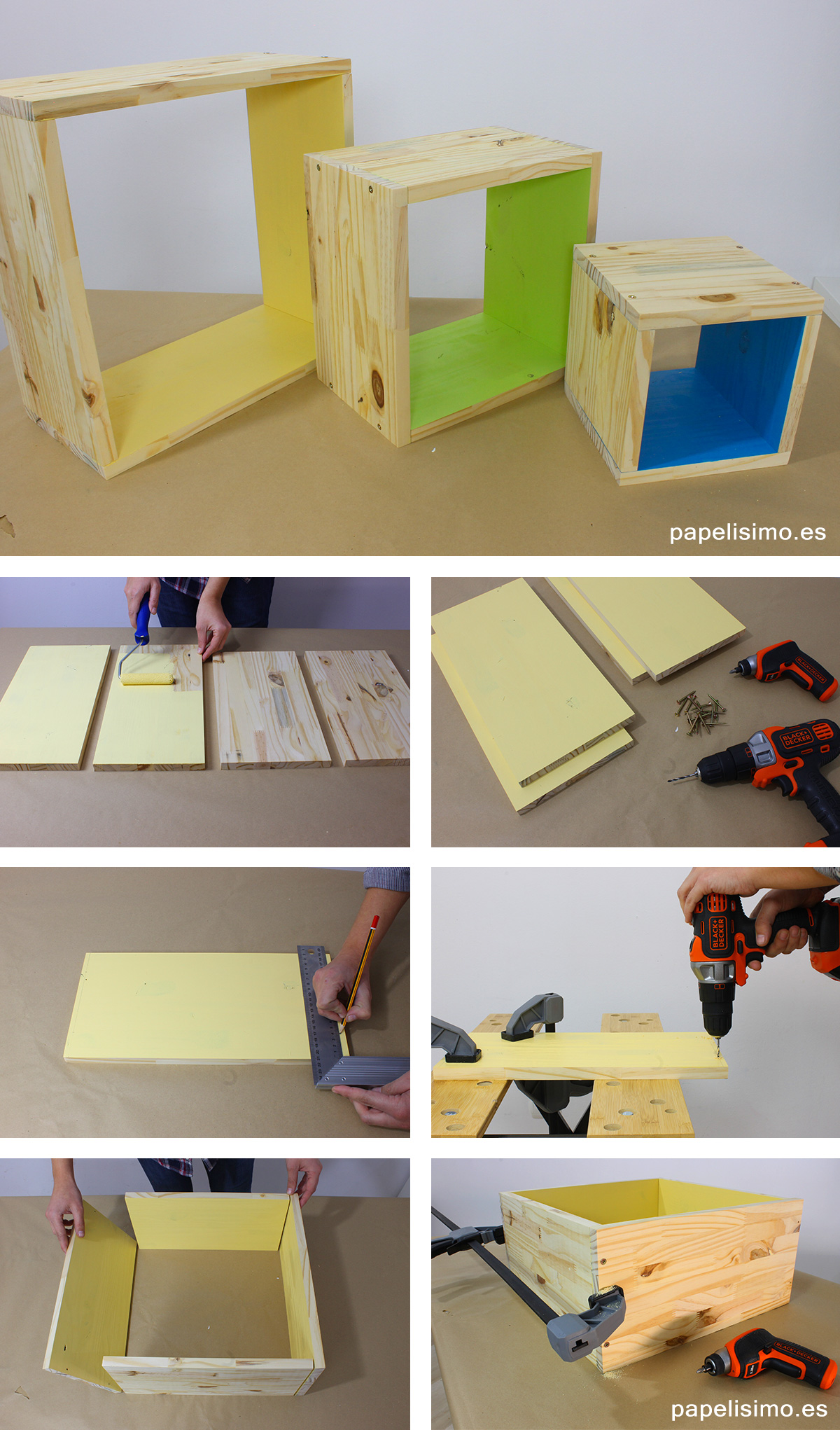 Cómo-hacer-estantería-diy-how-to-make-Wooden-shelf