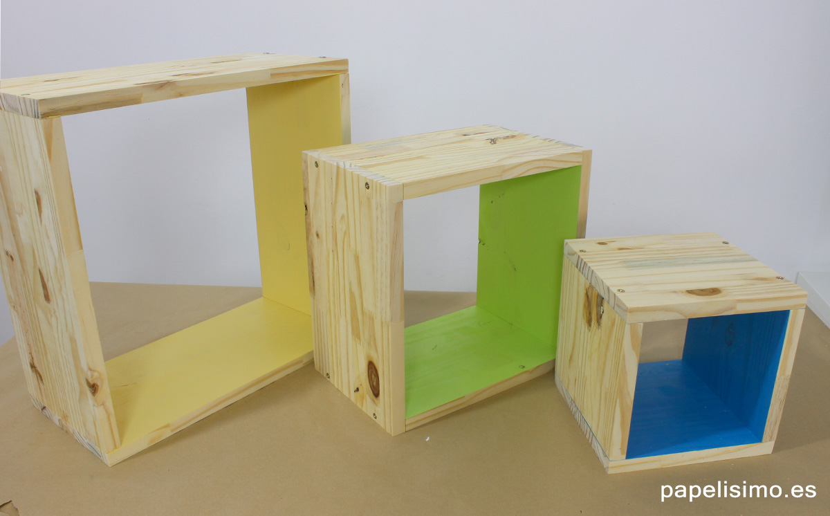 Cómo-hacer-estanterías-cuadradas-Wooden-shelf