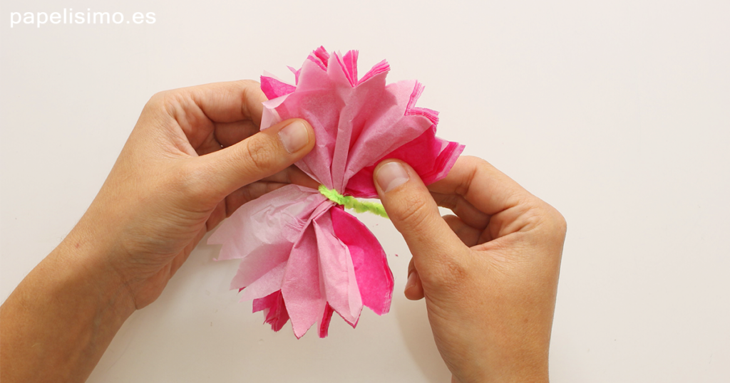 Como hacer flor de papel de seda tissue paper flower