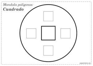 Mandalas para niños formas geometricas poligono-cuadrado