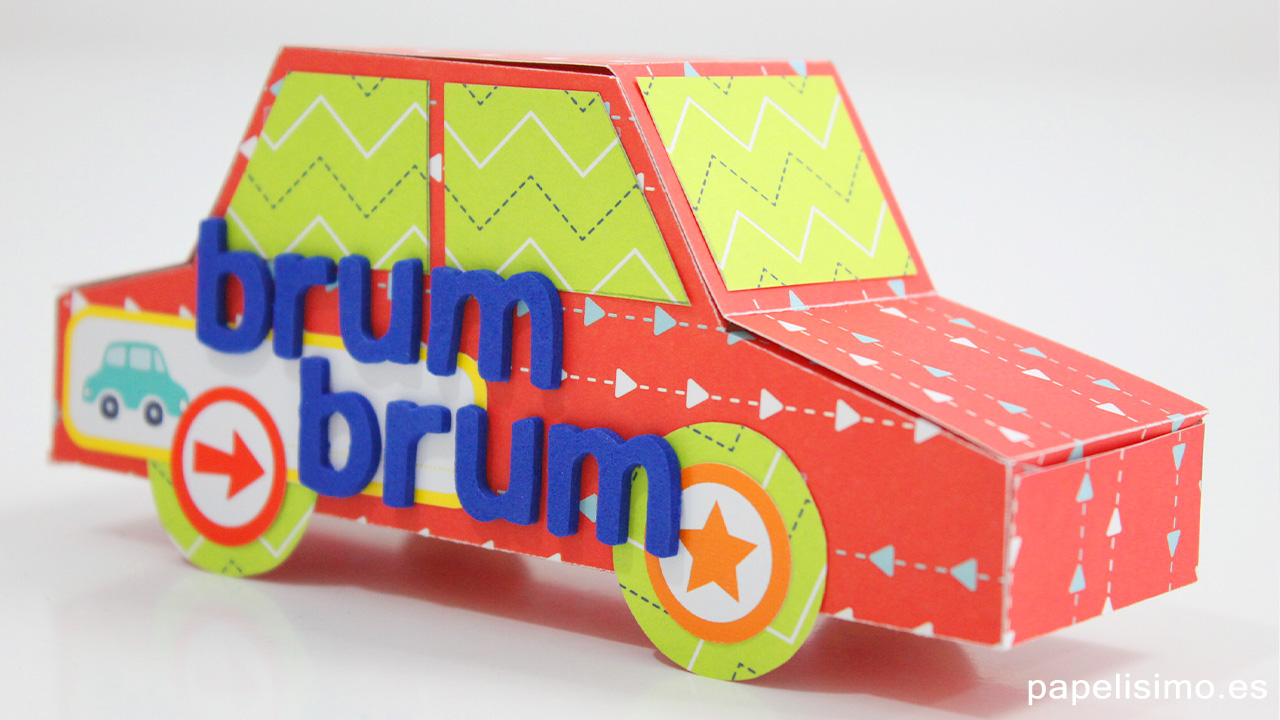 Como hacer coche de papel caja de regalo scrapbooking paper car