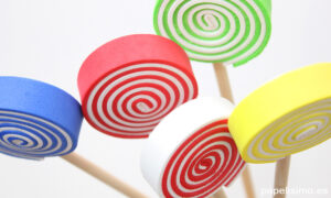 Como hacer piruletas de goma eva diy Lollipop