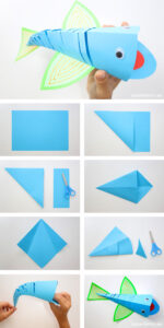 Como hacer pez de papel que se mueve paso a-paso paper fish