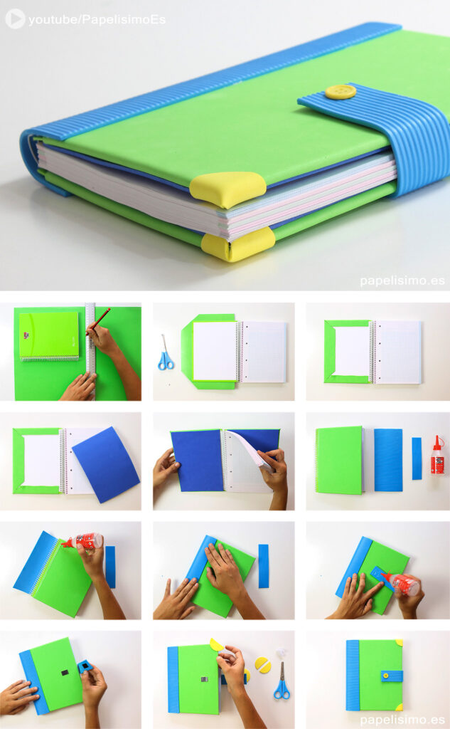 Cómo hacer libretas decorada con goma eva paso a paso diy notebooks