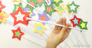 Varitas mágicas para niños con papel o goma eva