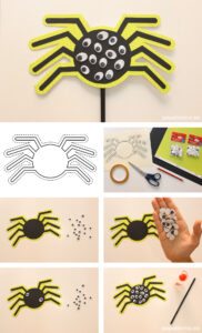 Manualidades Halloween araña de papel para niños-Halloween crafts paper spider kids
