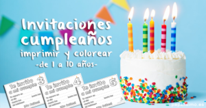 Invitaciones cumpleaños para niños imprimir y colorear