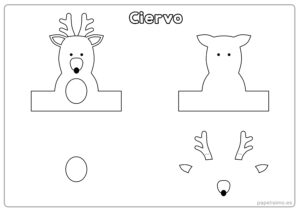 Marioneta de dedo ciervo para imprimir y recortar