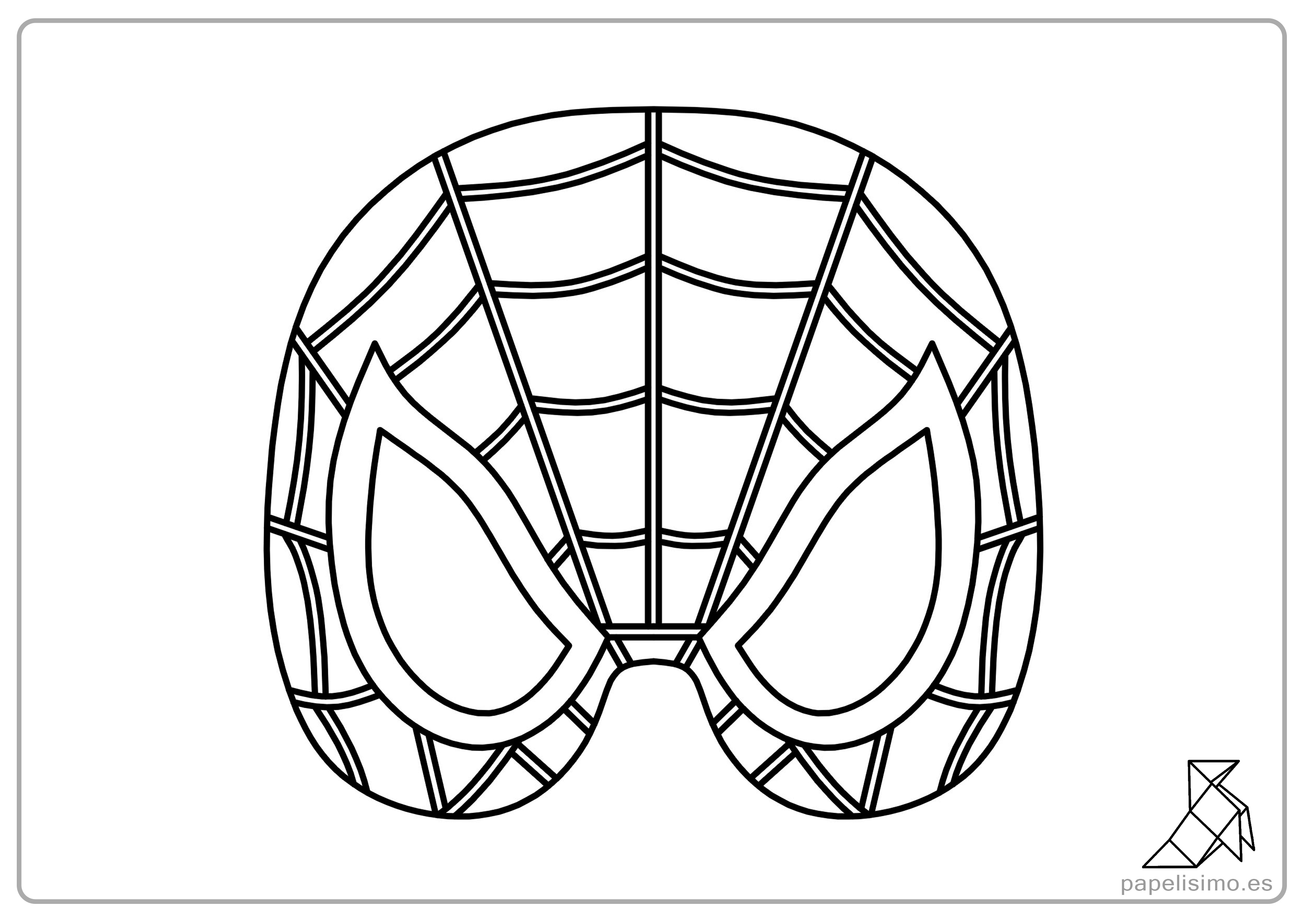 Máscara de Spider-Man con plantillas para imprimir | Papelisimo