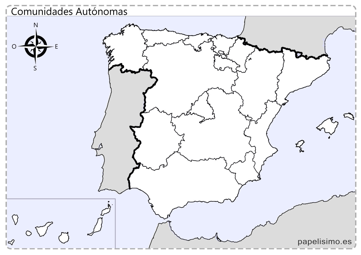 Mapas de España para imprimir (físico, político y mudo) - Papelisimo